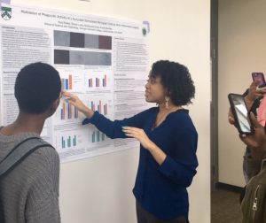 Kyra Brewer presenting at STaRS. Kyra is spending 10 weeks at Tufts University's Neuroscience REU program, funded by the NSF!